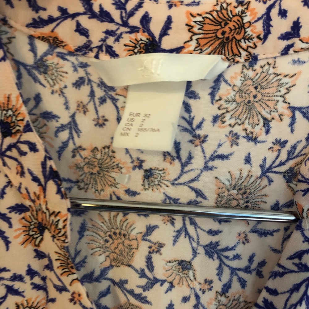 Orange and blue floral dress